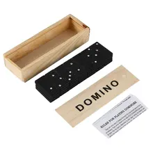 Набор домино-28 шт. набор плитки домино ручной работы классические цифры настольная игра с Деревянный чехол для хранения