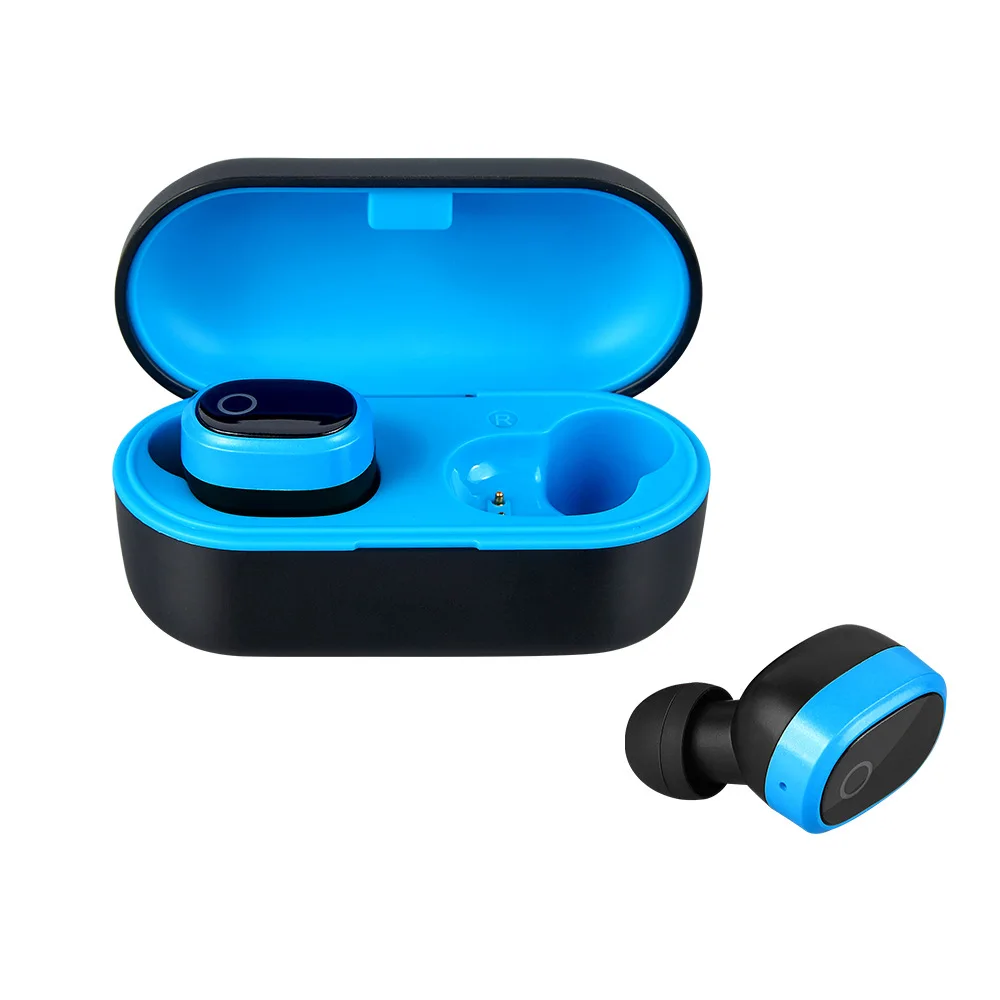 CUSEOMO TWS сенсорные bluetooth-наушники с отпечатком пальца, HD стерео беспроводные наушники, игровая гарнитура с шумоподавлением - Цвет: Синий