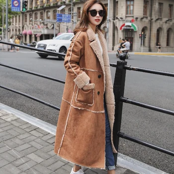

2020 Winter Clothes European and American Fashion Atmospheric Suede Coat Women In Double-breasted Lamb Fur Cotton Coat Coat