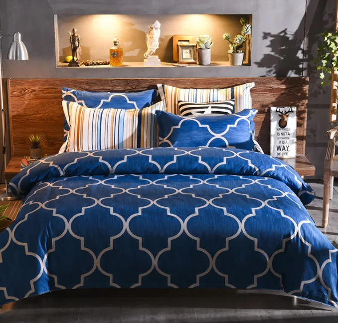 

Lanke Plaid pattern bed bedding,UK-Single Double Queen size bedding sets, 200*200 size 3pcs,Bed linen cotton