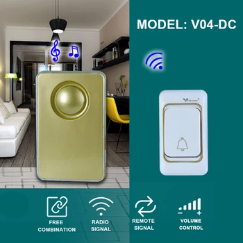 

V04-DC Wireless Remote Control Doorbell Home Welcome Doorbell Intelligent Smart Door Bell Chime Brand New