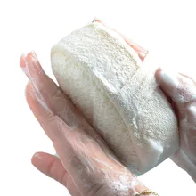 Venda quente natural loofah esponja banho bola chuveiro esfregar banho de chuveiro lavagem corpo pote esponja purificador durável saudável massagem escova