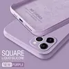 Luxury Original Square Liquid Silicone Phone Case For iPhone 12 11 Pro Max Mini XS X XR 7 8 Plus SE 2 Thin Soft Cover Candy Case ► Photo 2/6