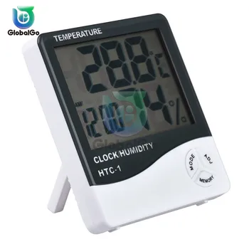 

20pcs/Lot HTC-1 Indoor Room LCD Digital Electronic Thermometer Hygrometer Measuring Temperature Humidity Meter Alarm Clock