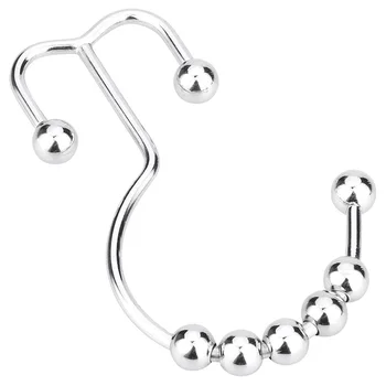 

12 Pcs Chrome Rust Proof Iron chrome plating Double Glide Shower Curtain Rings Hooks
