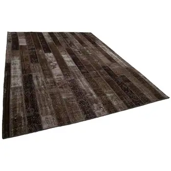 

248x308 Cm Brown Handmade Modern Patchwork Rug-8x10 Ft