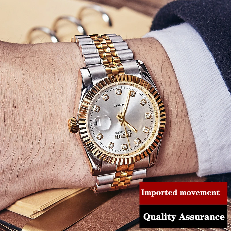 JSDUN Luxury Brand Couple Mechanical Watch Men Watches Women s Watch Waterproof Stainless Steel Strap Reloj 2