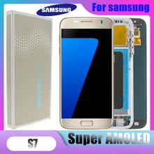 

3A+ 5.1' SUPER AMOLED Burn-shadow LCD For Samsung Galaxy S7 Display With Frame G930 G930F LCD Screen Digitizer Assembly
