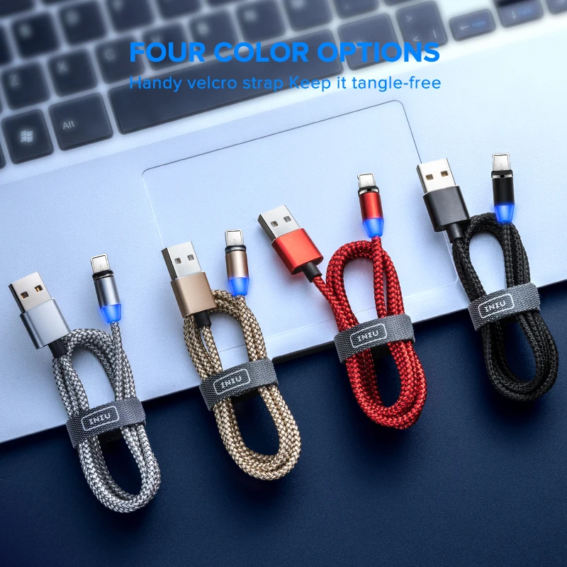 Магнитный кабель INIU 2 м Micro USB Type C для быстрой зарядки магнитное зарядное