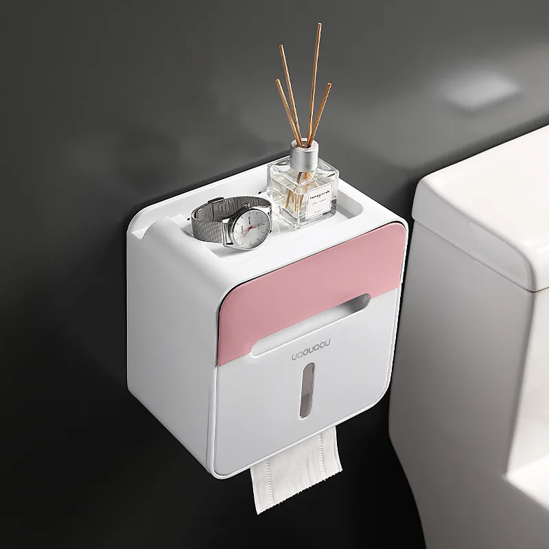 Wall Mounted Punch Free Bathroom Toilet Paper Storage Box Waterproof Tissue Storage  Rack For Bathroom And Kitchen 230820 From You00, $14.75