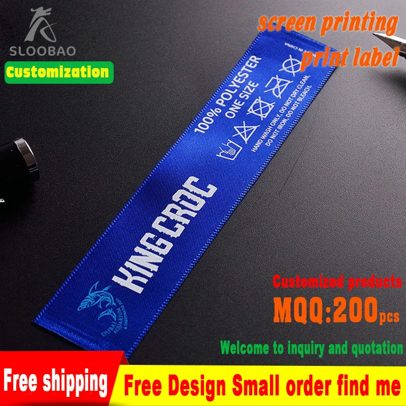 5000pcs Customized White Printing Clothing Satin Labels/garment Printed Labels/care Labels