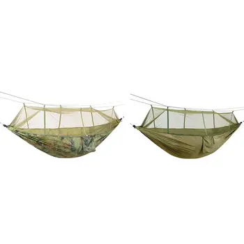 

Portable High Strength Parachute Fabric Camping Hammock Hanging Bed With Mosquito Net Sleeping Hammock