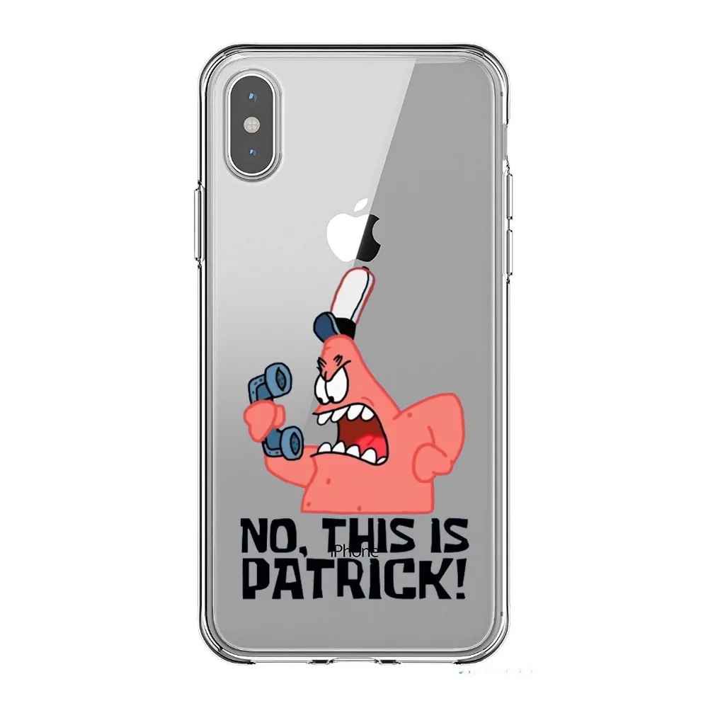 Fashion funny SpongeBob SquarePants and Patrick Soft Silicone TPU Phone Cases Cover For iPhone 5S SE 6 6SPlus 7 8Plus X10 XS MAX