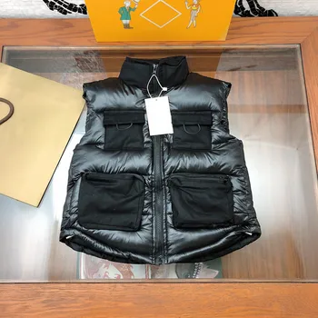 

New boys' high end cotton jacket in autumn and winter 2020 Sleeveless vest zipper jacket Foreign style cotton padded clothes