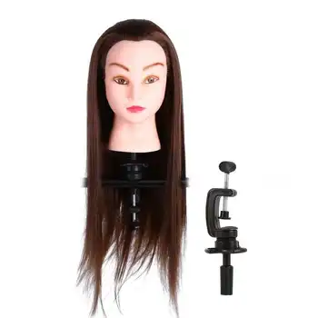 

Professional Salon Hairdressing Training Practice Head Mannequin Hairdressing with Clamp Holder Hair Accessories