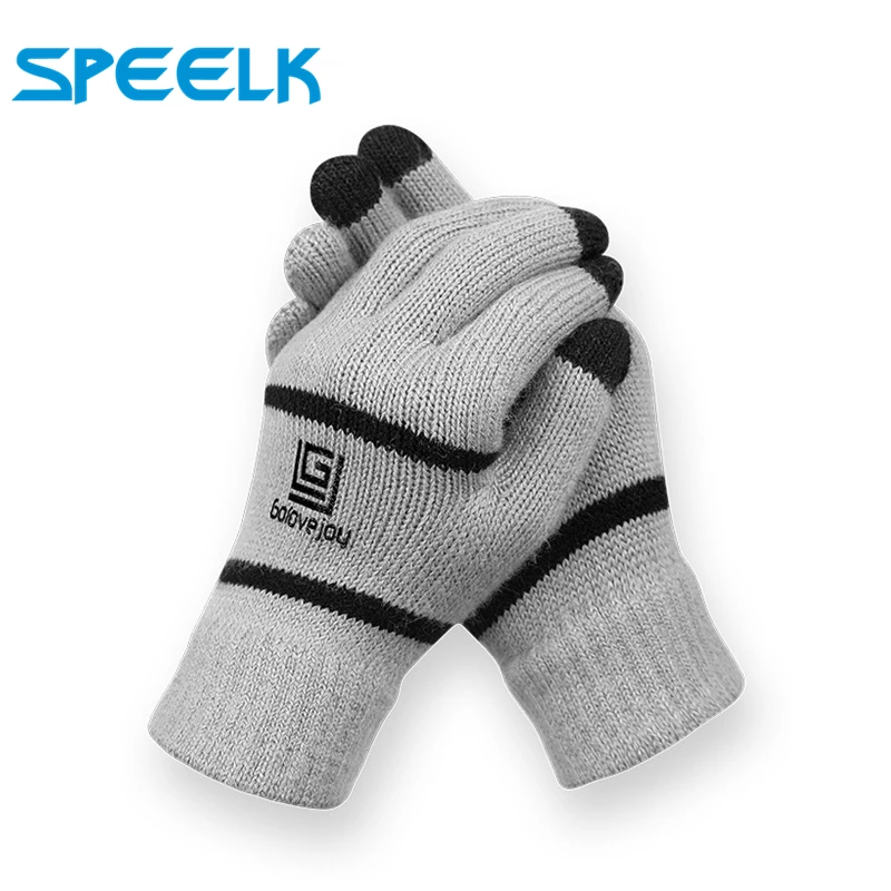 

New Winter Gloves Men Touch Screen Riding Outdoor Glove Knitting Women's Warm Wool Velvet Thick Mittens Gloves Wholesale