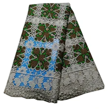 Высококачественная кружевная ткань восковой шнур кружевная ткань Африканская кружевная ткань восковой шнур кружева для женщин Свадебное платье 82912