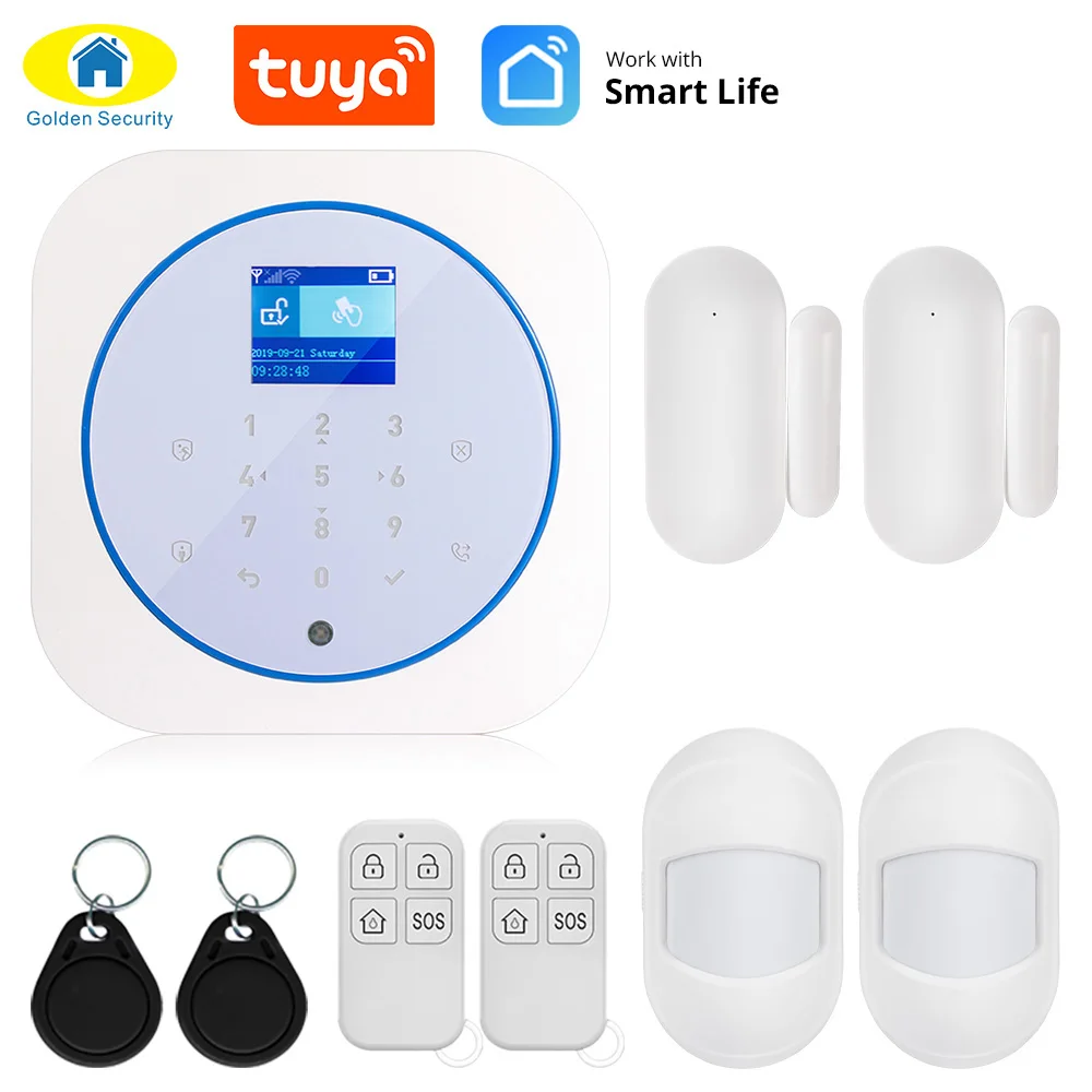 

Golden Security WIFI GSM Smart Alarm System Alarm 433MHz Detector Tuya APP Control Anti-tampering Wireless Alarm Syste