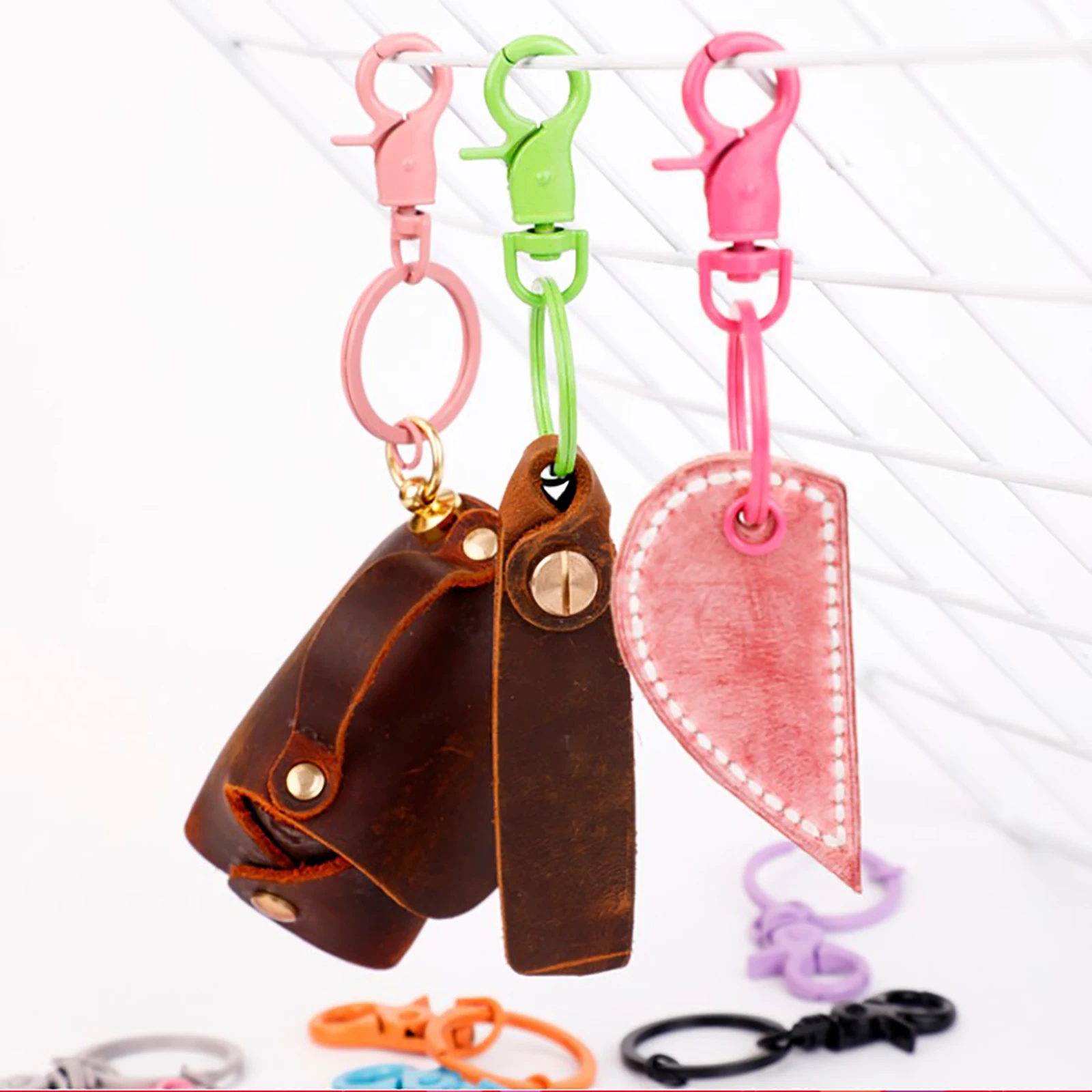 

Hook Keychain Snap Trinkets Key Diy Ring With Swivel Colorful Clasp