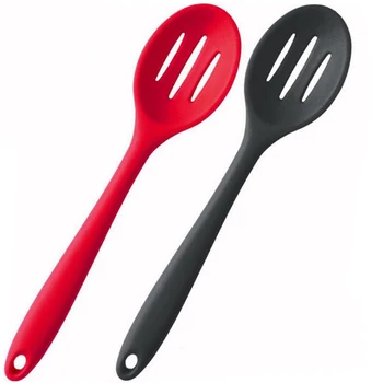 

2pcs Buffet Party Non Stick Serving Tableware Slotted Tablespoon Mixing Baking Heat Resistant Silicone Home Kitchen Accessory