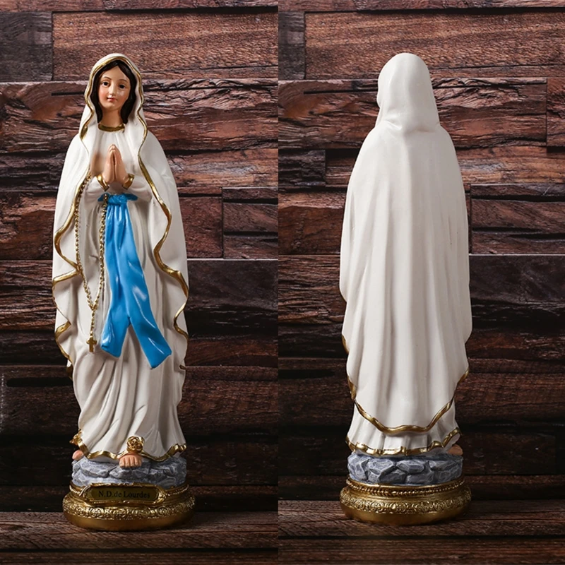Our Lady of Lourdes Blessed Virgin Mother Mary Catholic Religious Gift Colored Resin Figurine Statue patch emblems,ornament crafts,miniature figurines,resin ornaments,miniature ornament,lucky cat statue,resin crafts,miniature duck figurines,crystal ornament,celtic knot charms