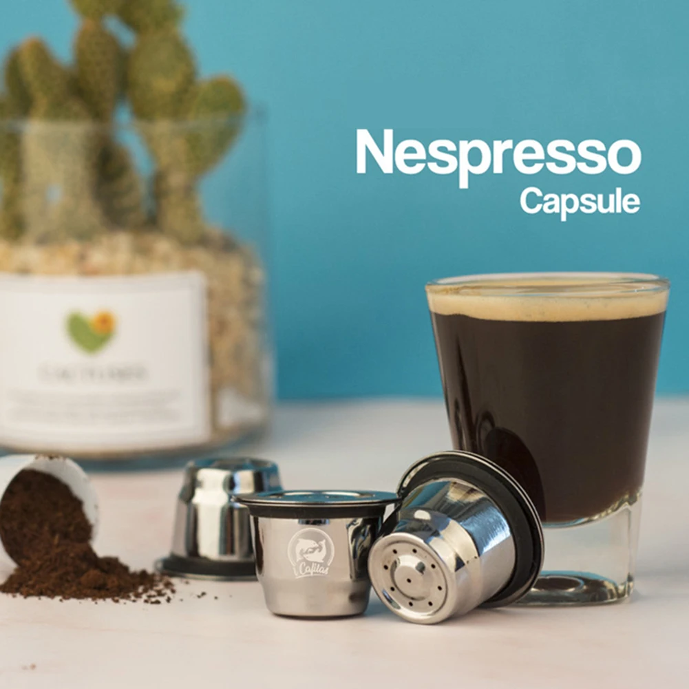 

Stainless Steel Reusable Capsules Refillable Coffee Capsules Pods with Lids Compatible with Nespresso Espresso Maker