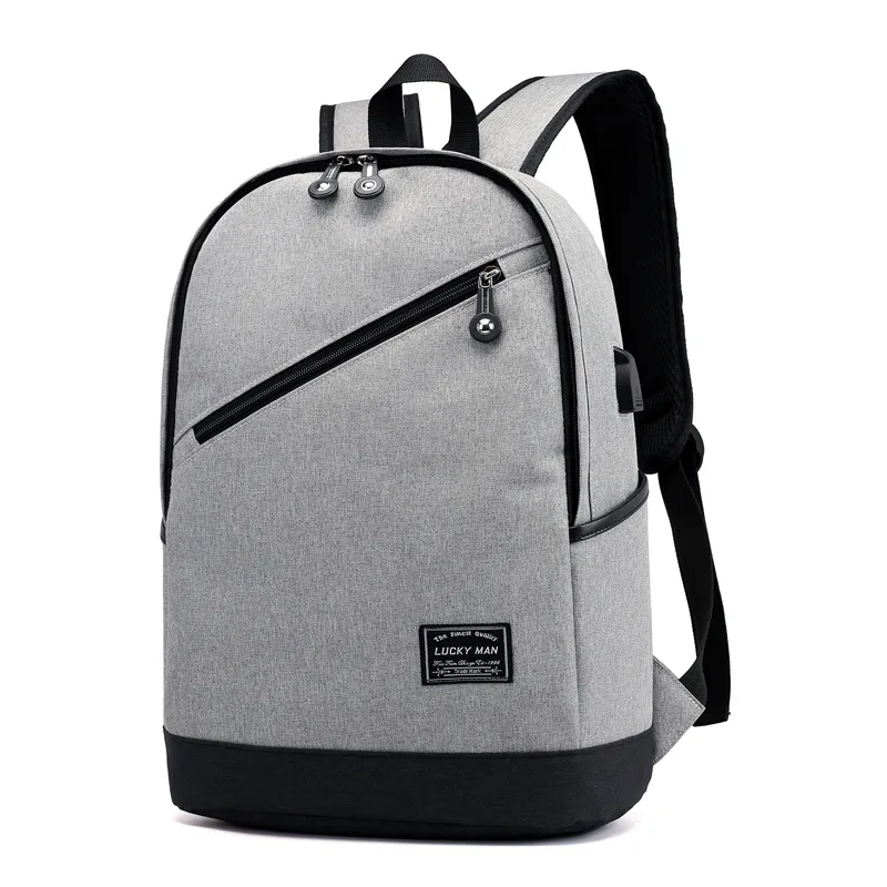 

2019 Men Backpack Gray Casual Travel 15.6 Inch Laptop Backpacks Male College Student School Bag Backpacks Women Mochila