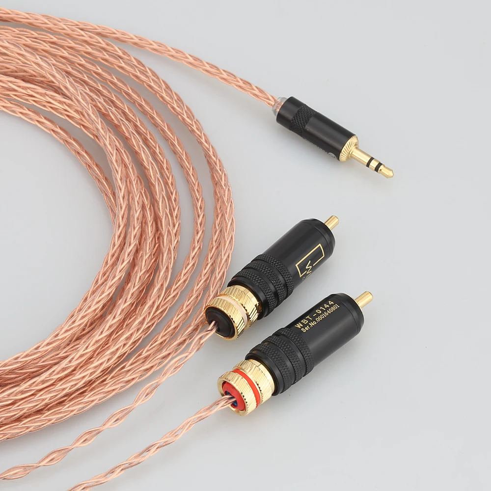 Высокое качество 2 rca к 3 5 мм hifi 1 Аудио Видео кабель с OFC Чистый медный аудио