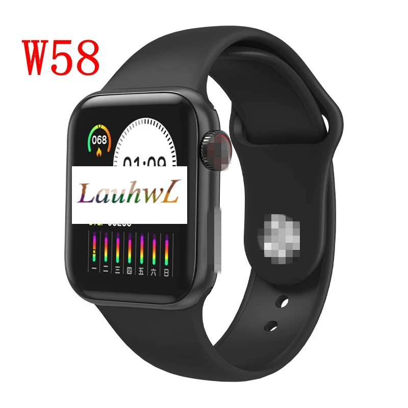black IWO 12 lite Bluetooth умные часы W58 серия 5 пульсометр Монитор артериального давления спортивные часы для Xiaomi Apple Iphone PK P70 P80 - Цвет: black