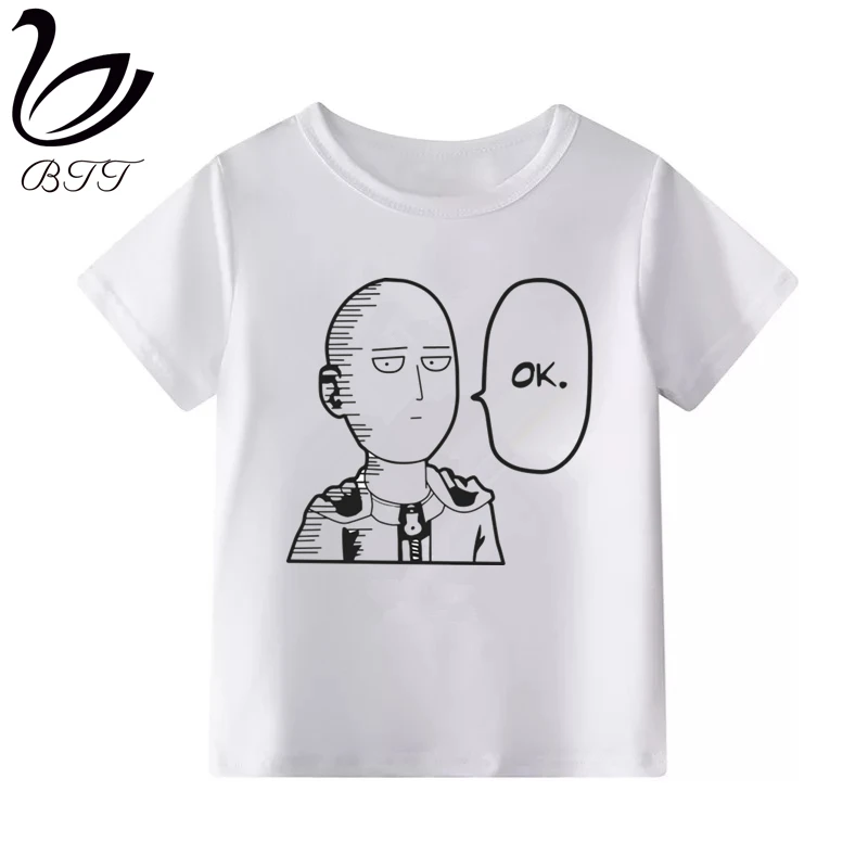 Цельная модная футболка с забавным принтом nurtaio dregon ball One punch men OK детские летние топы с круглым вырезом, футболки для мальчиков и девочек