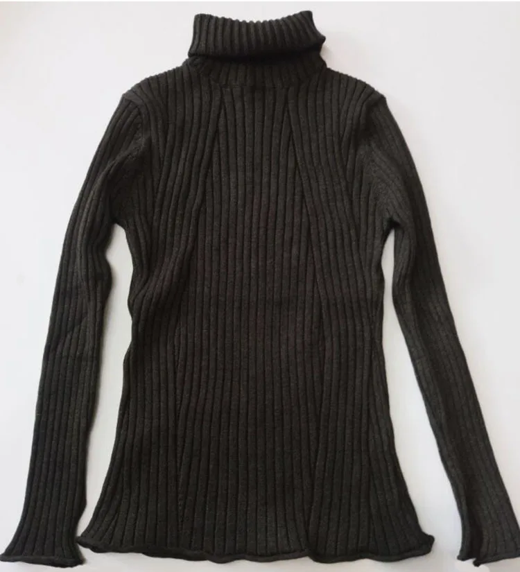 Весна 2020 Новый Модный женский свитер большой размер Однотонный с высоким воротом
