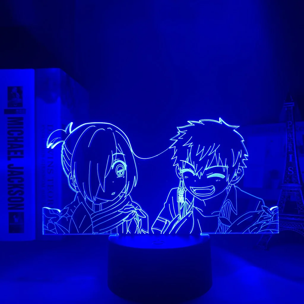 night stand lamps 3d Led Lamp Anime Toilet Bound Hanako Kun Mitsuba X Kou for Bedroom Decorative Nightlight Birthday Gift Acrylic Led Night Light star wars night light