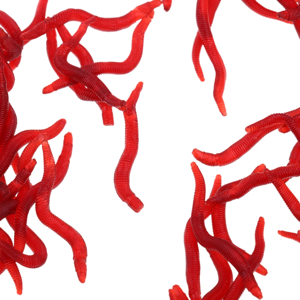 150Pcs Silicone Artificial Soft Fishing Baits Sea Earthworm Lures Clamworm Trout Lure White can Glow in the Dark