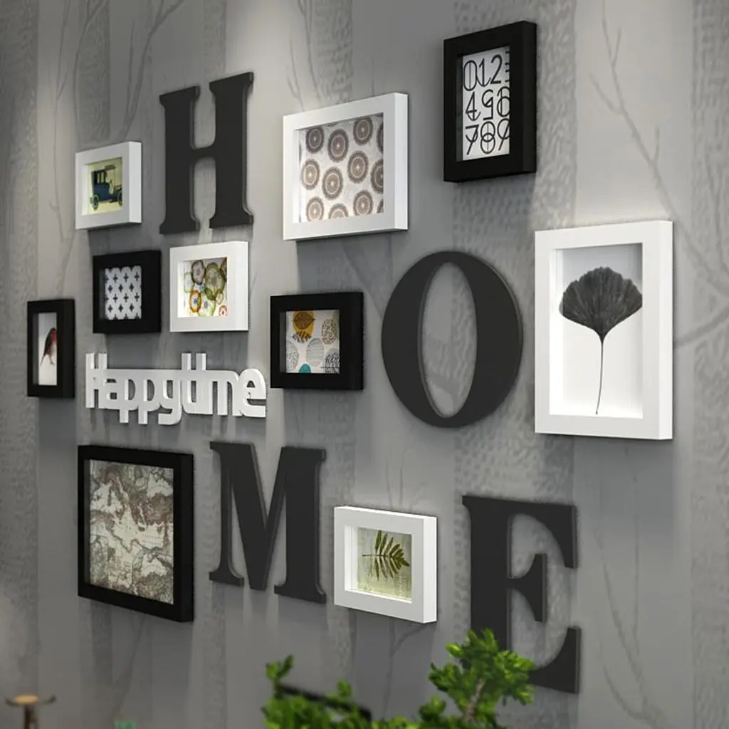 

Photo Frame Solid Wood Collage Combined Living Room Frame Creative Frame Restaurant Background Wall Decoration