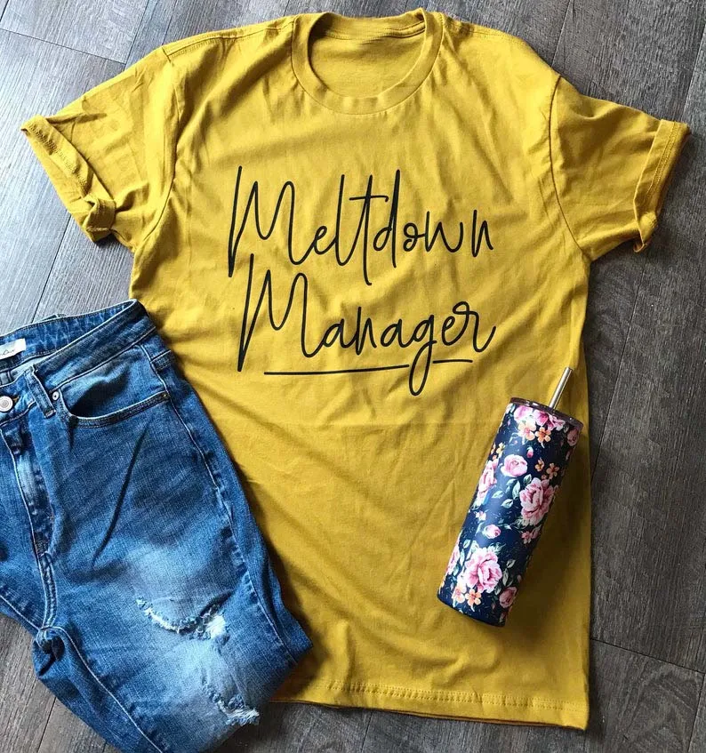 Yellow and blue graphic tee Clearance