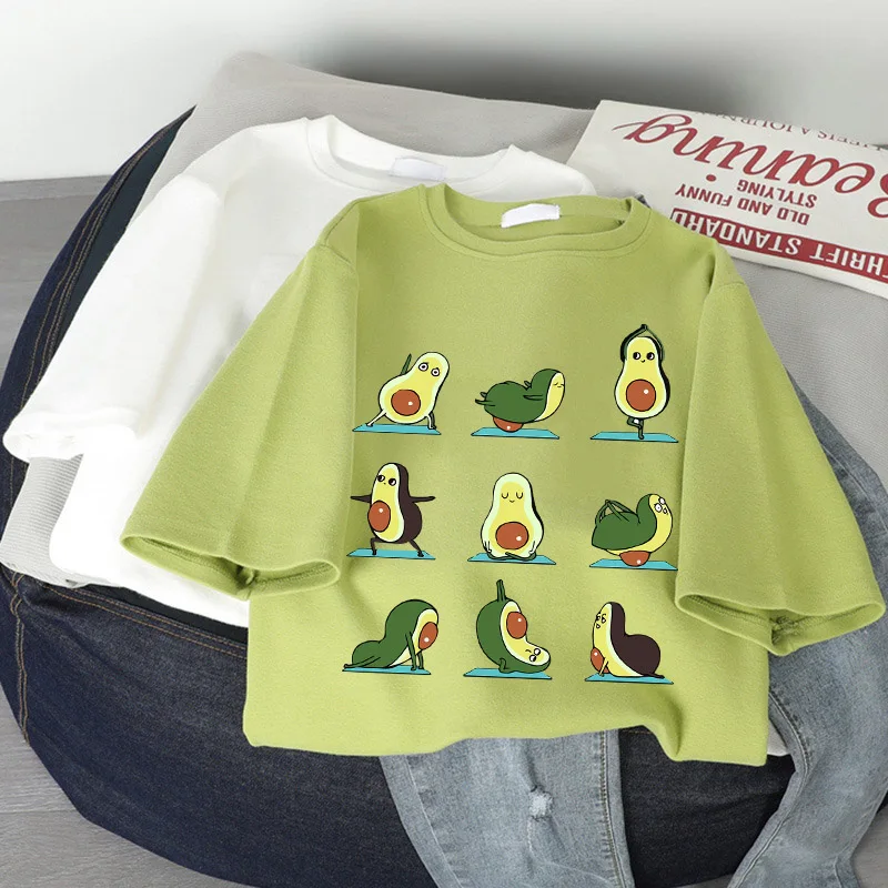 New Avocado Shirt Vegan T Shirt Women Harajuku Kawaii Short Sleeve T-shirt Vogue 90s Korean Style Tshirt Fashion Top Tees Female