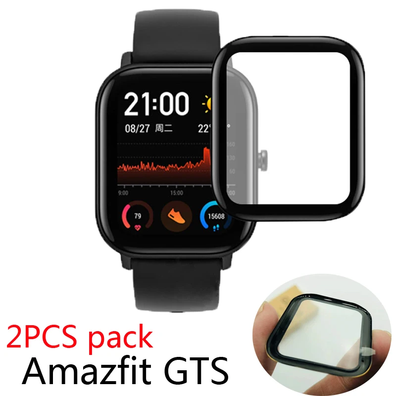2 шт. для Xiaomi Huami Amazfit GTS защита экрана полное покрытие 3D изогнутая композитная Гибкая защитная пленка