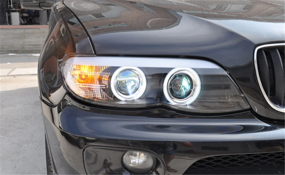 Пара для BME x5 e63 светодиодный фары 2003-2006x5 e63 HID фары биксеноновые фары противотуманные дневные ходовые огни двойные линзы