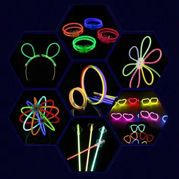 

100PCS/Pack 5*200mm Children Luminous Light Glow Sticks Bracelets Toys For Party Glow Sticks Bright Colorful Glow Sticks