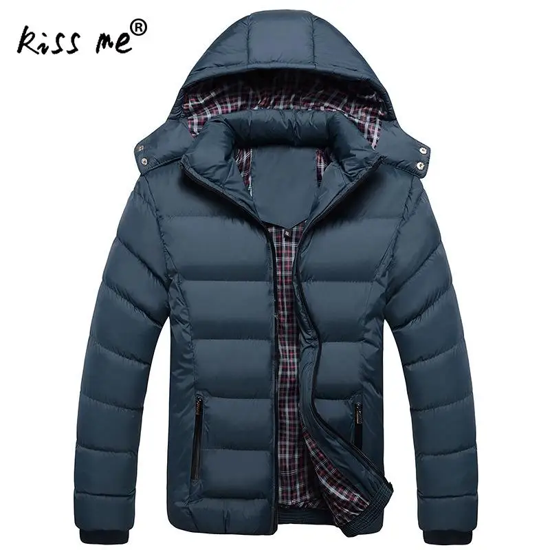 

Solid Hooded Men Outdoor Down Jacket Winter Thermal Warm Coat Hiking Down Coat Windproof Thicken Coat Casual Jacket Male