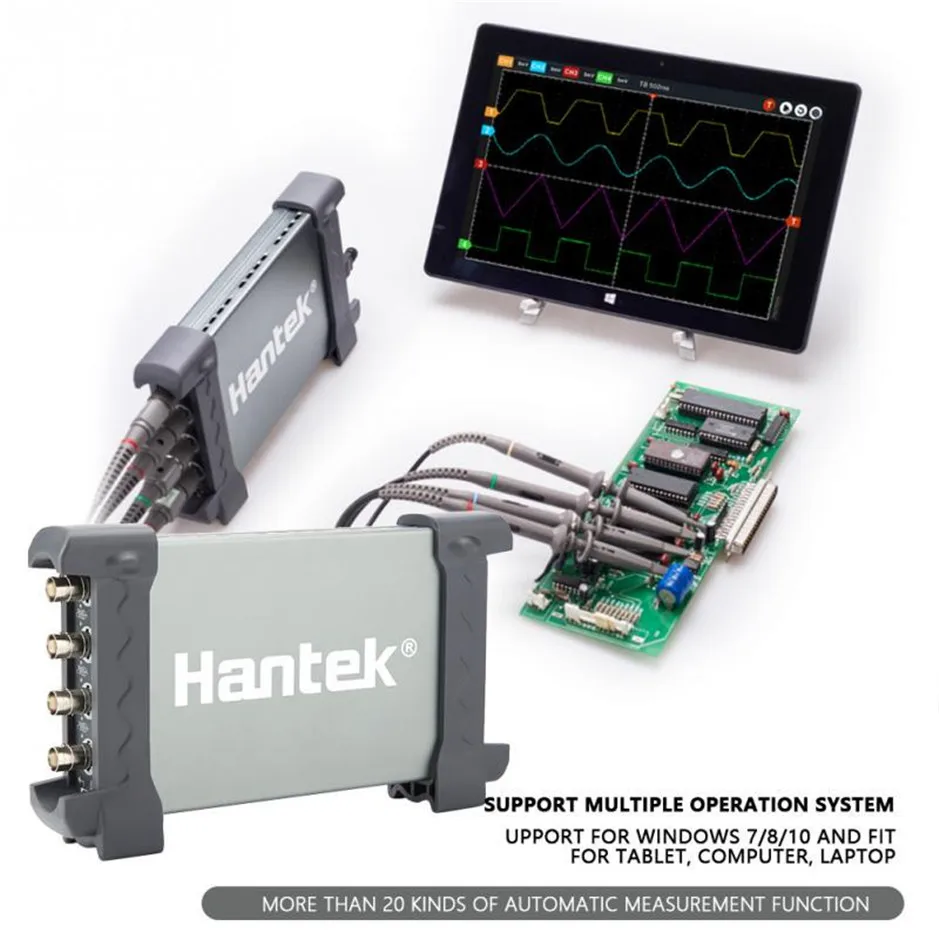 Practical 6104BC 4 Channel 1GSa/s 100Mhz Bandwidth Hantek PC Based USB Digital Storage Oscilloscope Generator | Инструменты