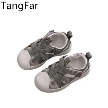 

Boy Mesh Sandals Black Breathable Non-slip Children Board Shoes Soft Light Kids Closed Toe Causal Shoes