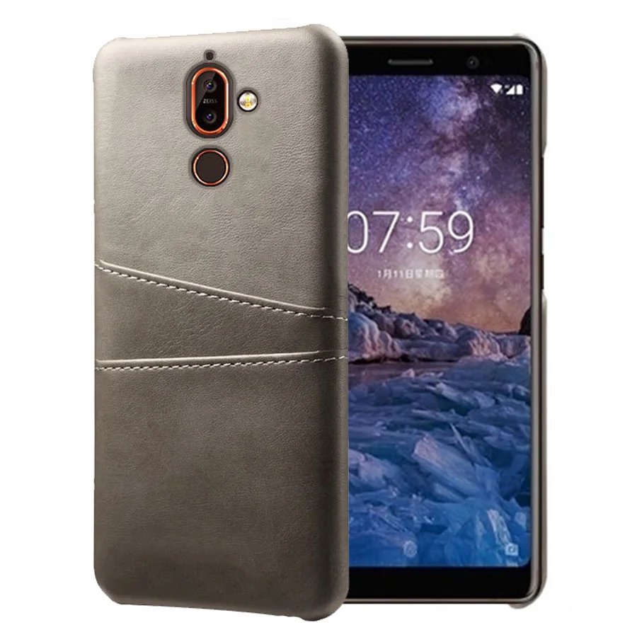 SCK кожаные держатели для телефонов для Nokia 7 Plus 7 Plus чехол тонкий гибридный жесткий чехол для телефона