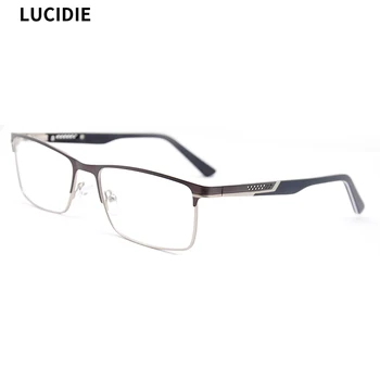 

LUCIDIE Classic Design Eyeglasses Square Stainless Steel Glasses Men Women Frame Myopia Glasses Prescription Optical Eyewear