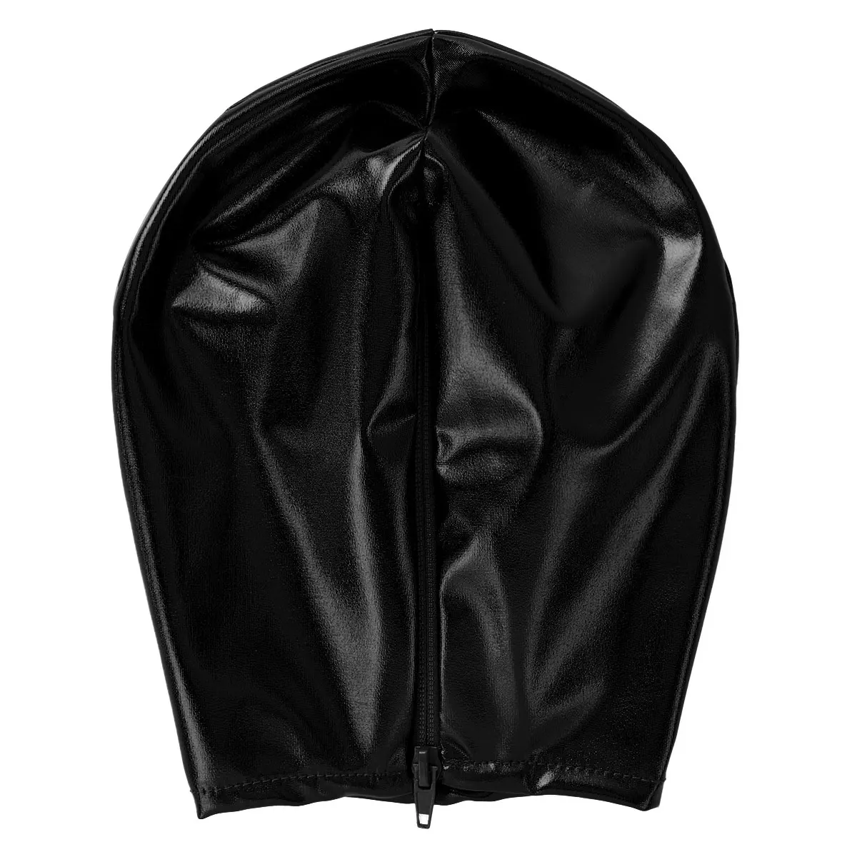 Full Face Mask Unisex Men Women Latex Mask Shiny Metallic Open Eyes and Mouth Headgear Cosplay Role Play Costume