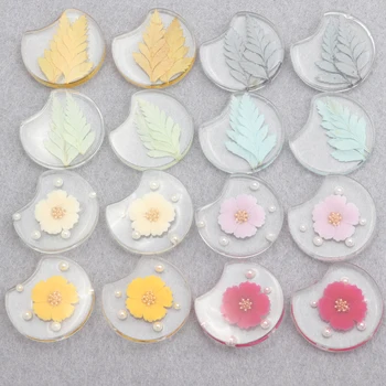 

Sanying M676 Handmade resin natural pearl leaf jewelry accessories diy pendant for jewelry making and diy earrings 6pcs/lot