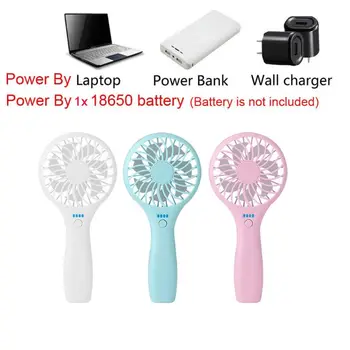 

Handheld USB Fan Cooling Mini Fan 3 Speed Air Cooler Fan LED Light for Car Home W91A