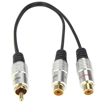 

metal RCA Female to Dual 2-RCA Male Gold Plated Adapter, Stereo Splitter Y Audio Cable(RCA F-2 RCA M) (1 Male to 2 Female)