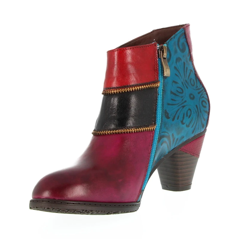 

Genuine Leather Boots For Women Ladies Winter Shoes Ankle Woman Med Heel Platform Zip Wedges Mix Color 2019 New Free Shipping