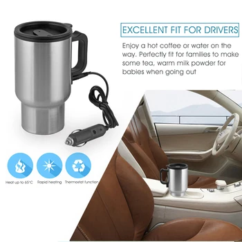 

Hot Onever 450ML Car Auto Heating Adjustable Temperature Car Boiling Electric Kettle Boiling Vehicle Cigarette Lighter Heating C